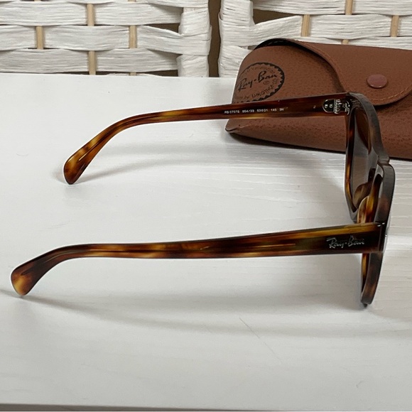 Ray Ban Laramie Sunglasses Polished Striped Havana- B-15 Brown RB2201 - Picture 8 of 10